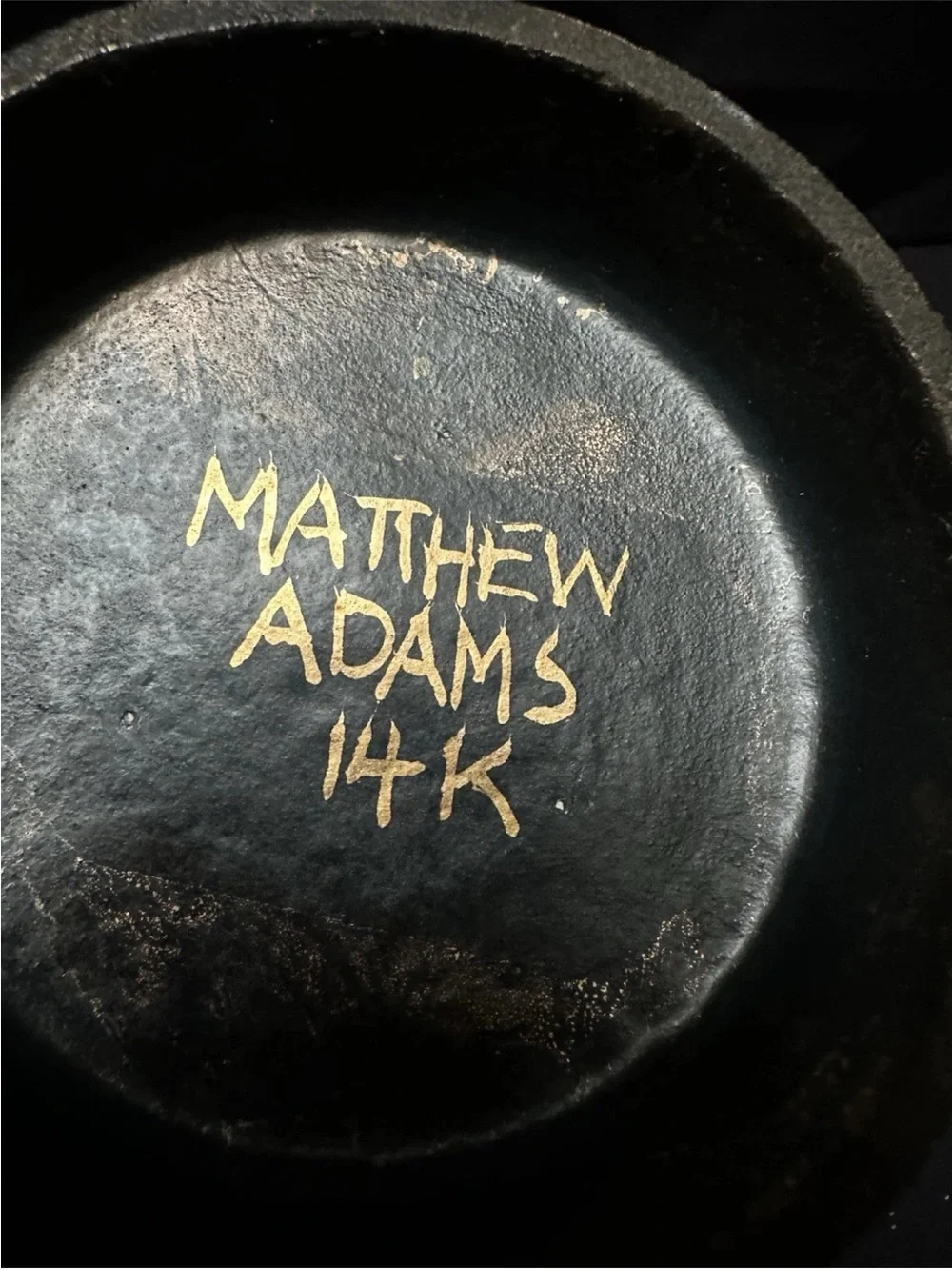 RARE Vintage Matthew Adams MCM Freeform  Bowl  Multi Color with 14k Gold